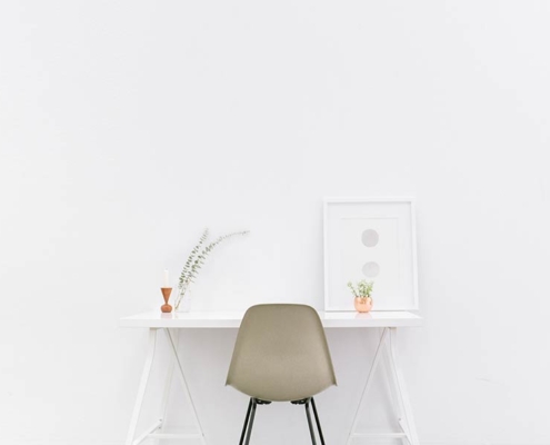 clutter-free clean desk
