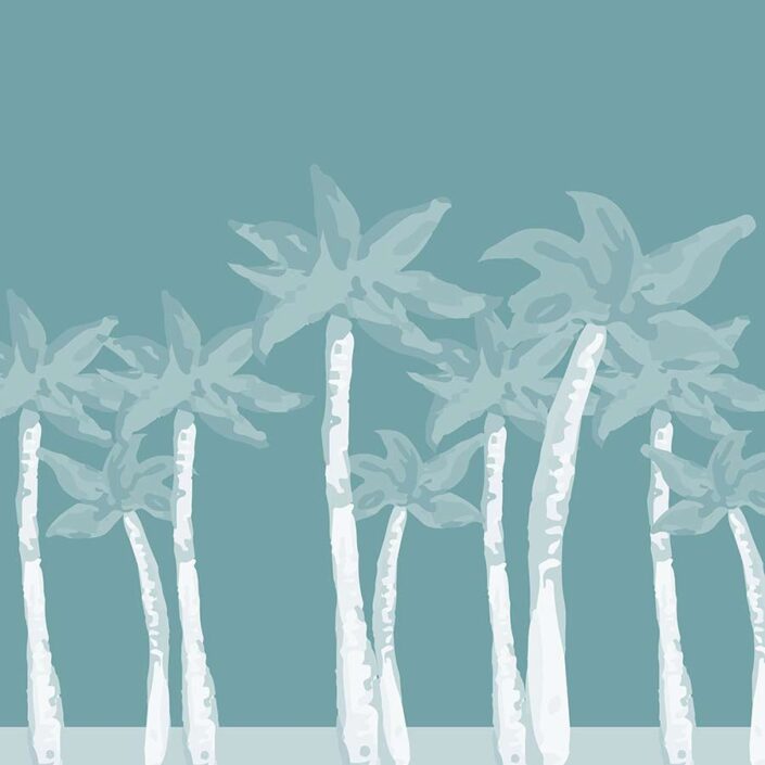 digital illustration - turquoise palms
