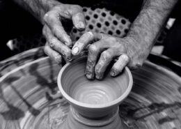 hands on pottery wheel - wheel of thought