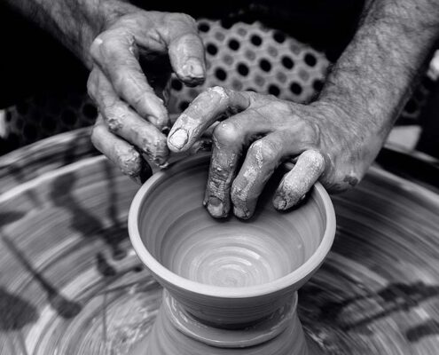 hands on pottery wheel - wheel of thought