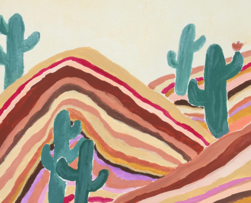 painting of sand dunes and cacti - designsoup by alix