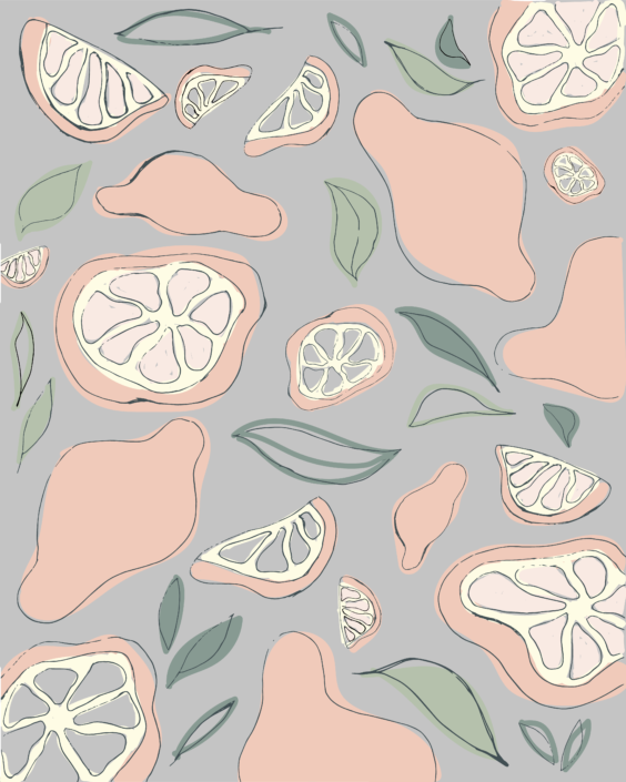 illustration of lemons with leaves - designsoup by alix
