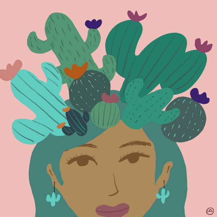 Head with Cacti