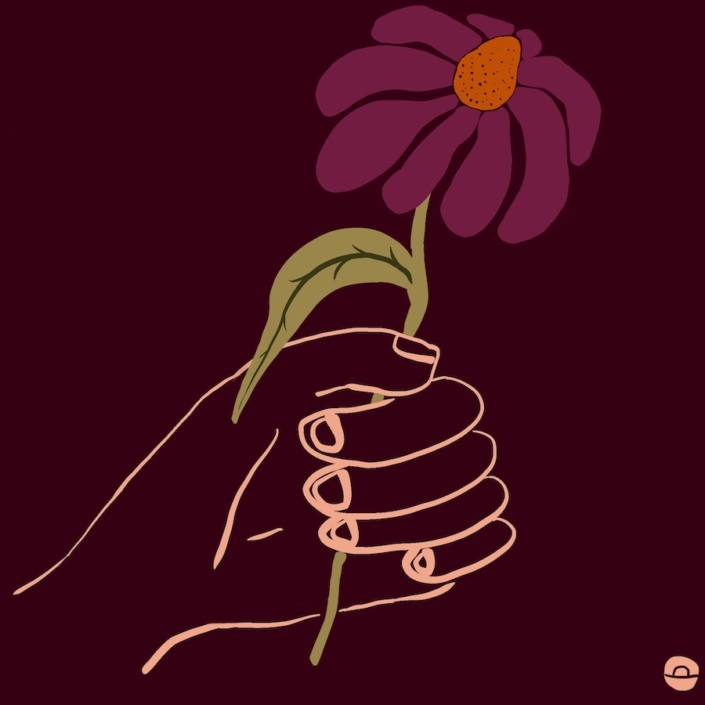 Hand with a flower
