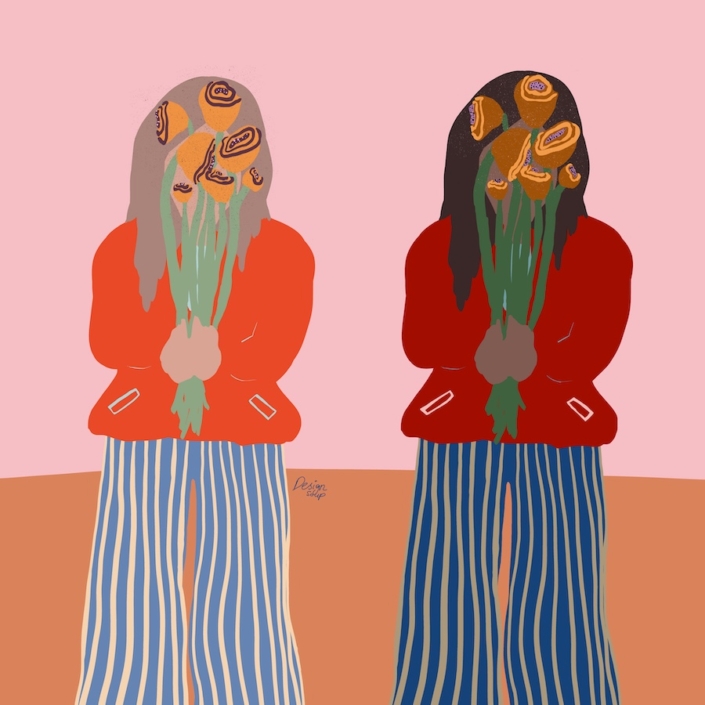 twins holding flowers_designsoup by alix