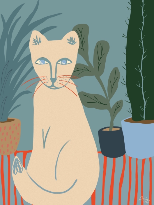 Plant Cat - cat illustration